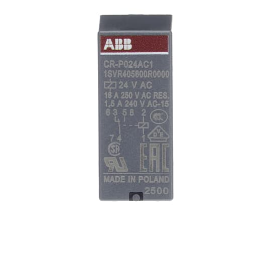 1SVR405600R0000 - CR-P024AC1 Pluggable interface relay ABB Pluggable Interface Relays 1SVR405600R0000 - CR-P024AC1 Pluggable interface relay ABB Pluggable Interface Relays